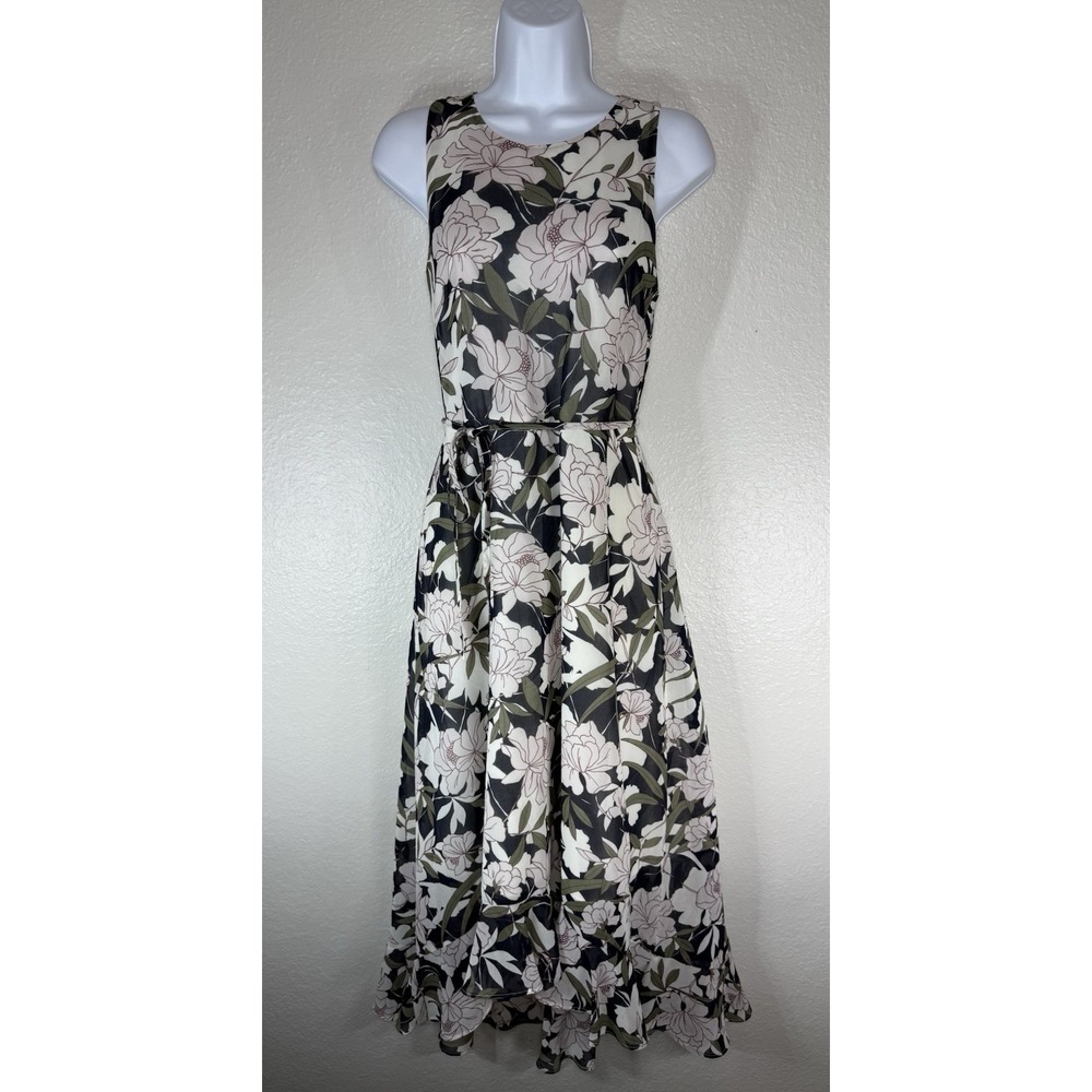 Banana Republic Floral High Low Maxi Dress Size 4 Sheer, sleeveless & Lined